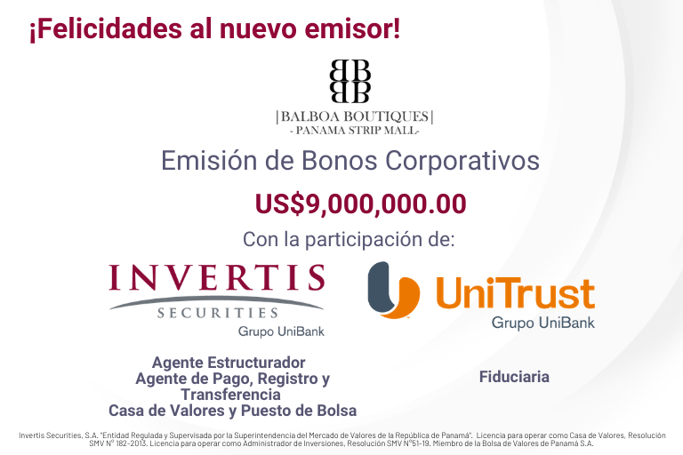 Nuevo Emisor | Centro Comercial Balboa Boutique S.A.